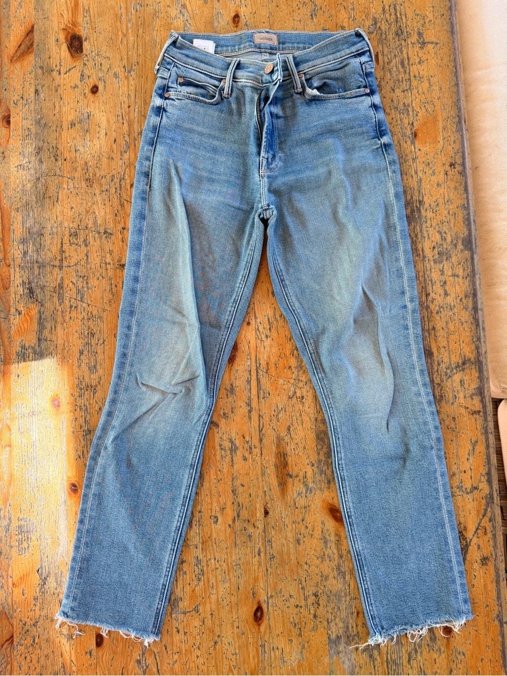 Mother Mid Rise Dazzler Ankle Fray